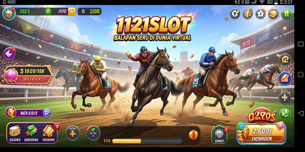 Tangkapan layar menampilkan aksi balapan cepat di 1121SLOT.