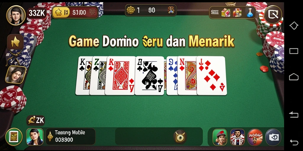 Tampilan gameplay Domino yang seru dan menarik di 33ZK.