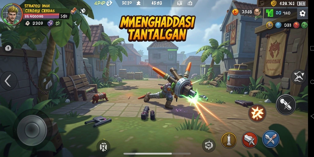Tangkapan layar menunjukkan intensitas pertempuran dalam game strategi 4P4P.