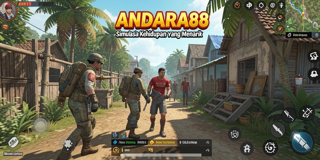 Screenshot gameplay <strong>ANDARA88</strong> menampilkan karakter dalam berbagai aktivitas menarik.