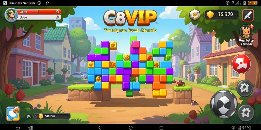 Tampilan khas gameplay puzzle dalam C8VIP yang menantang.