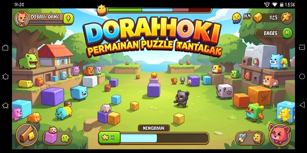 Tampilan gameplay DORAHOKI yang menarik dan penuh warna.