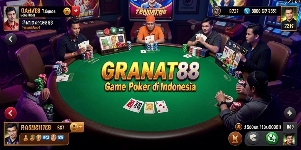 Tampilan menarik dari gameplay Poker di GRANAT88.