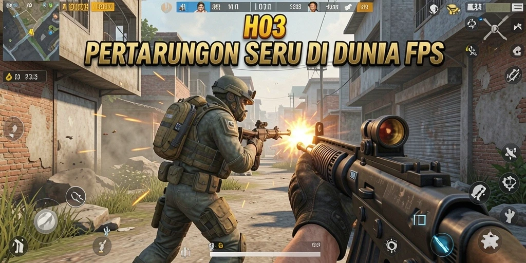 Tangkapan layar permainan H03 yang menampilkan aksi tembak-menembak mendebarkan.