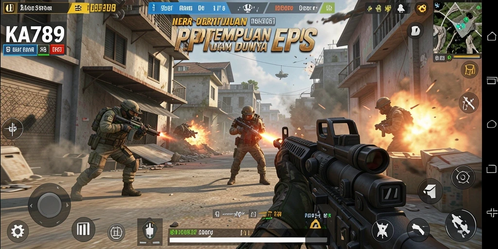 Gameplay KA789 yang intens dan menegangkan selama pertempuran FPS.