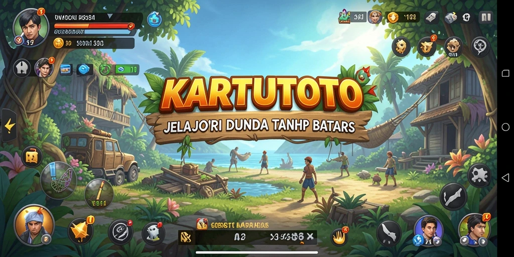 Screenshot menunjukkan pemain menjelajahi dunia terbuka KARTUTOTO.