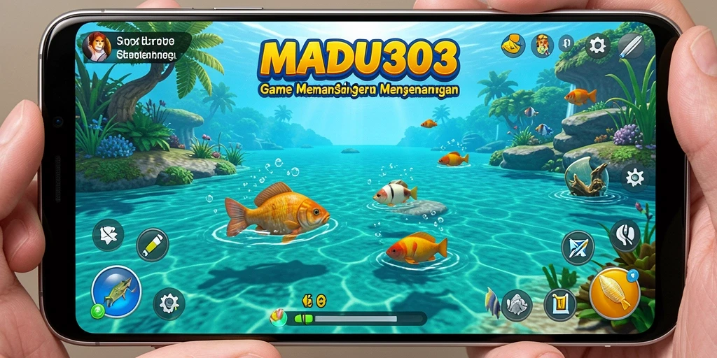 Tampilan gameplay MADU303 yang menarik, menampilkan aksi memancing seru.