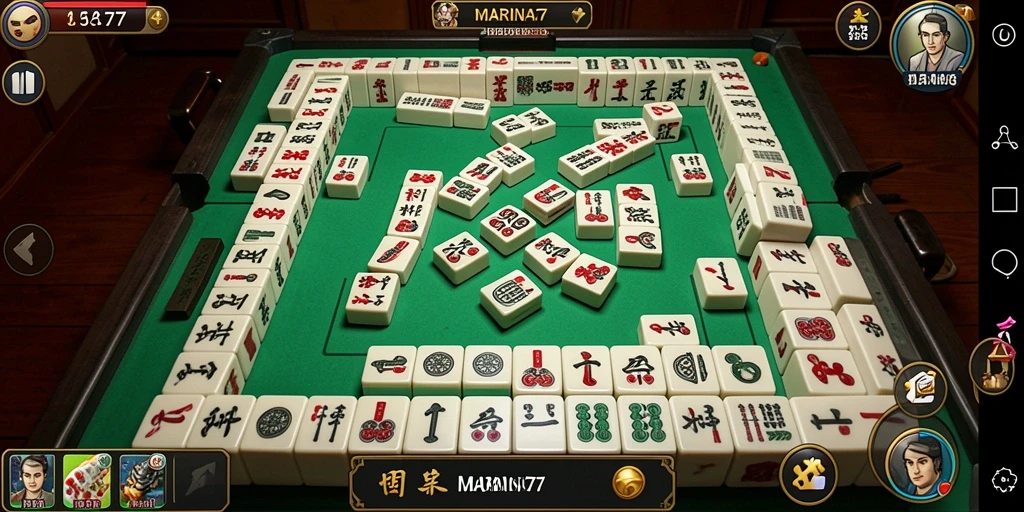 Screenshot utama MARINA77 menampilkan gameplay Mahjong yang seru.
