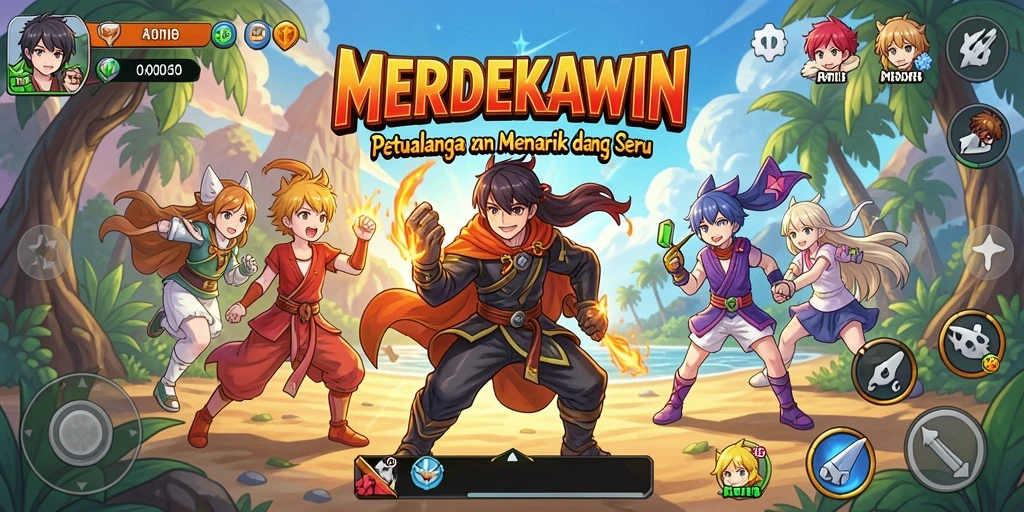 Tampilan menakjubkan dalam gameplay anime yang penuh warna.