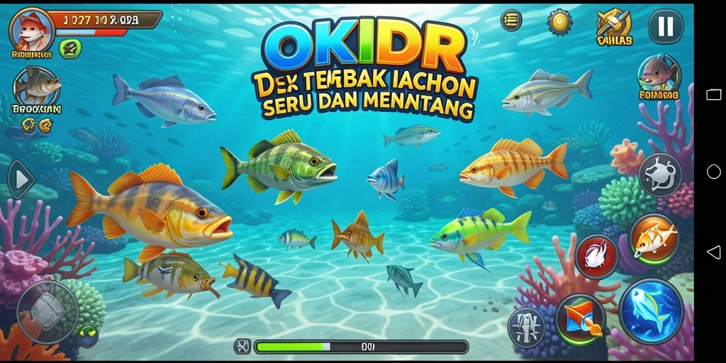 Tampilan gameplay Tembak Ikan yang seru dan menantang dalam OKIDR.