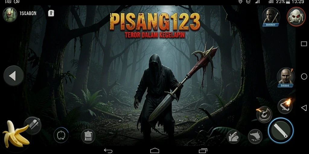 Screenshot menampilkan suasana mencekam dalam game PISANG123.