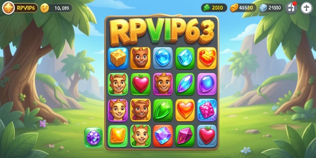 Tangkapan layar RPVIP6 menunjukkan gameplay Match-3 yang menarik.