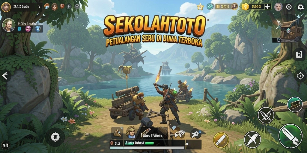 Tampilan gameplay SEKOLAHTOTO yang memukau di dunia terbuka.